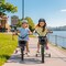 Green Metal Kids Bike with Dual Brakes, Training Wheels and Basket Perfect for Children's